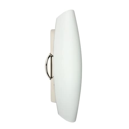 Besa Lighting Aero 16 Wall Sconce, Opal Matte, Polished Nickel Finish, 1x5W LED 272807-LED-PN